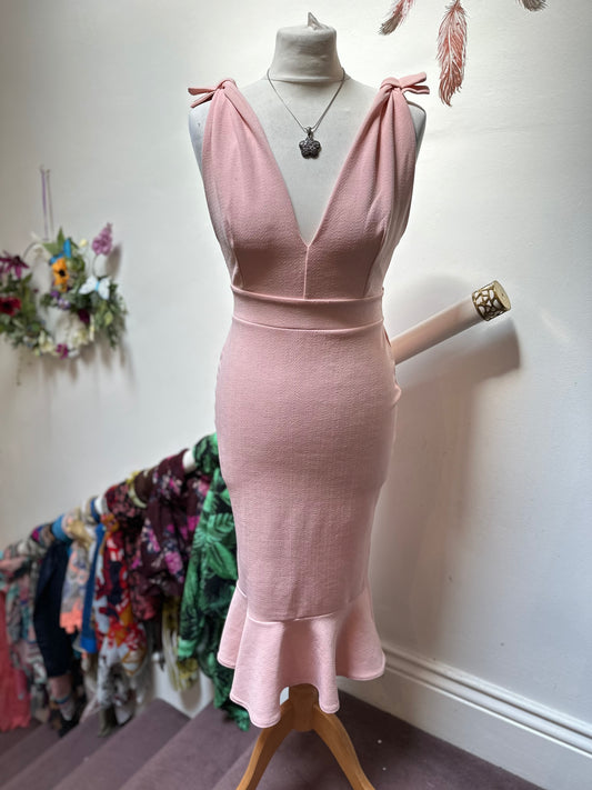 Boohoo Blush Pink Mermaid Dress Size S