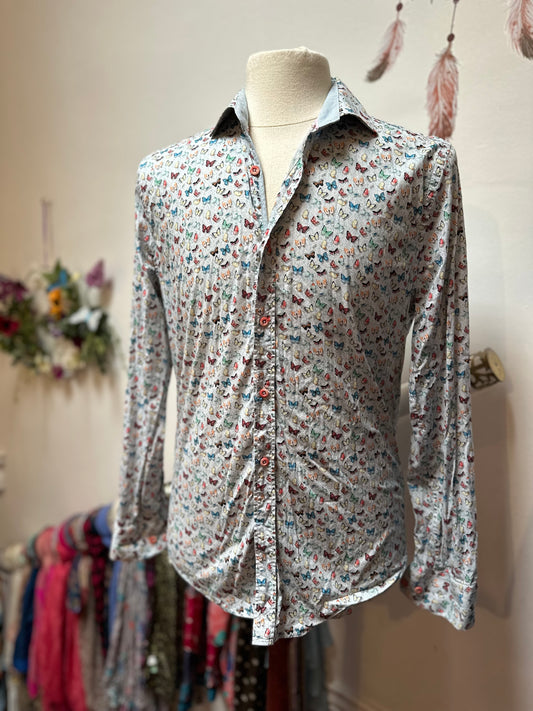 Designer A Fish Named Fred Butterfly Shirt Size M