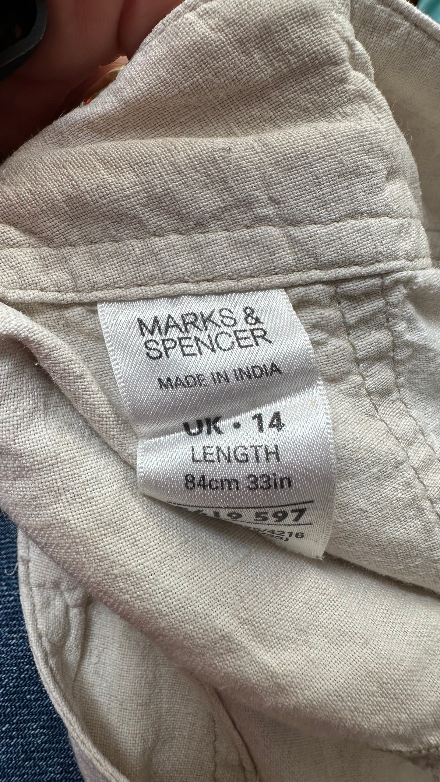 M&S 100% Linen Skirt Size 14
