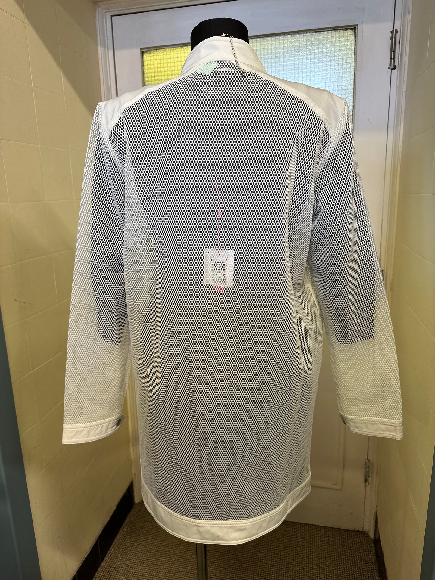 White Semi Sheer Jacket Best Fit Size M, no belt