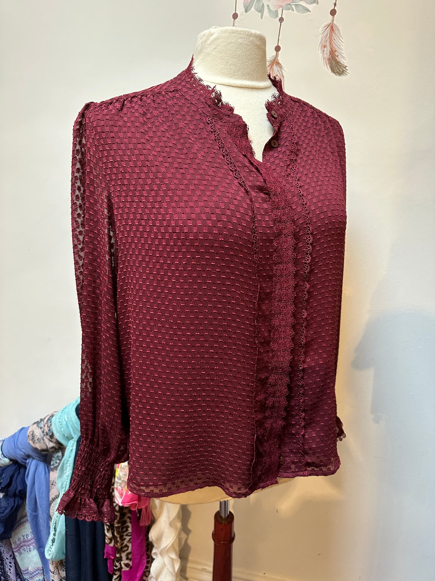 Gallery Burgundy Blouse Size 22