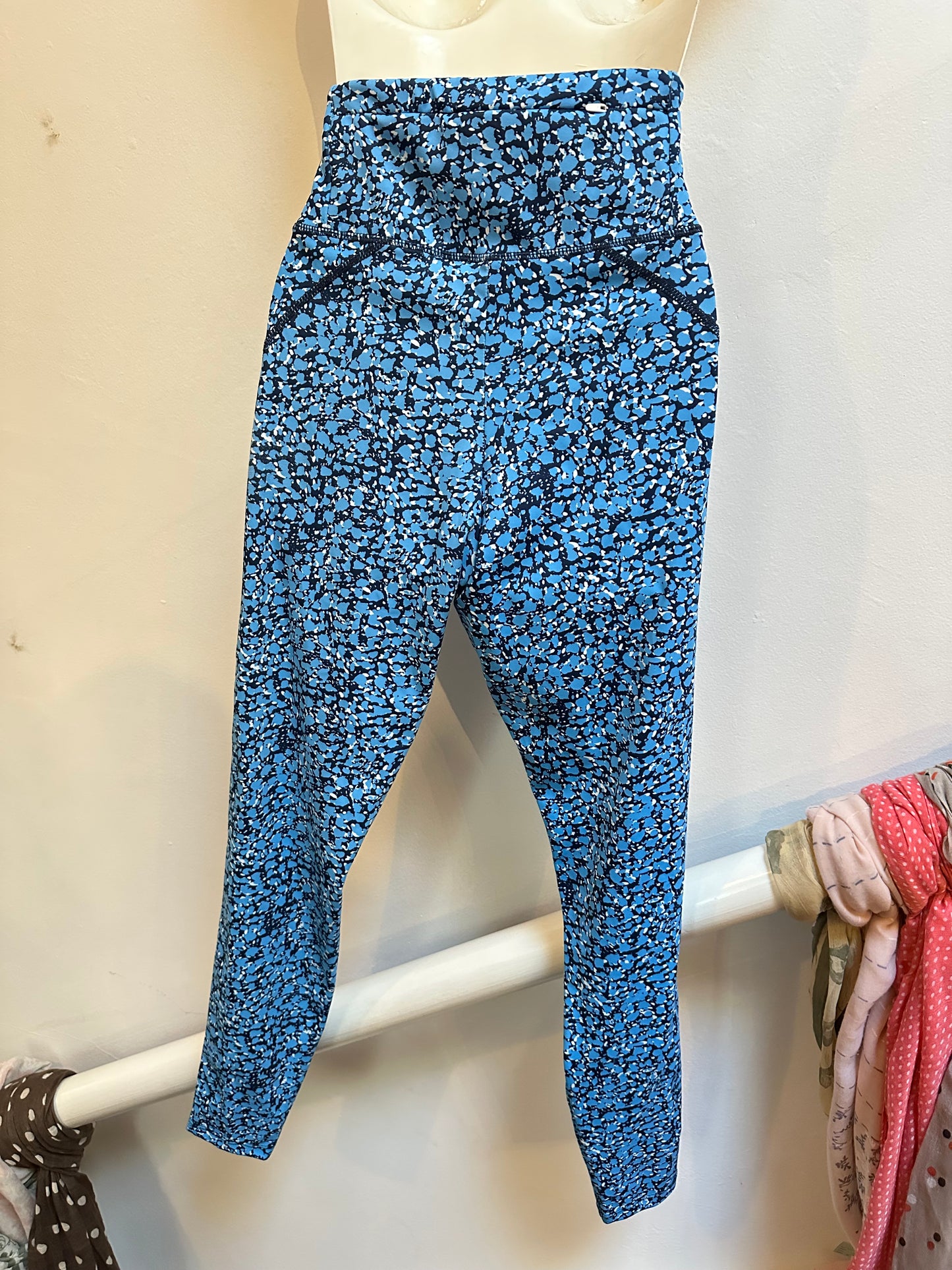 Dunnes Blue Pattern Leggings Size S