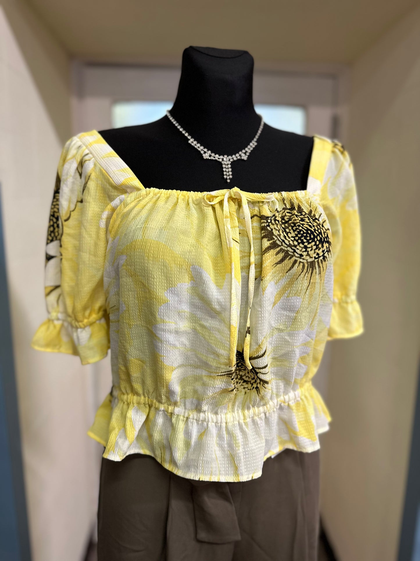 H&M Yellow Top, Size S Large Fitting