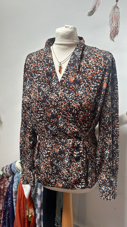 Yas Side Button Blouse Size S