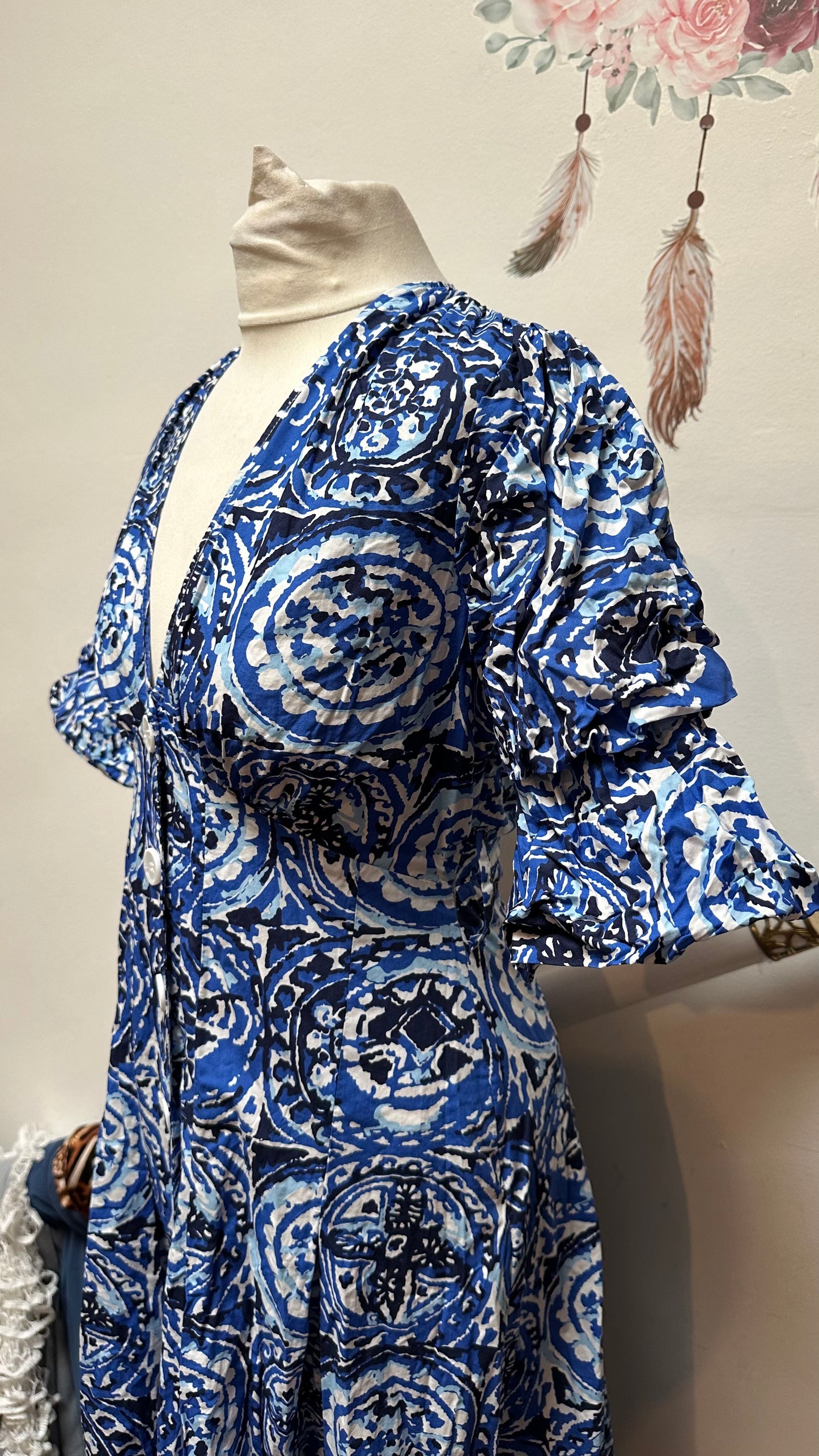 Savida Puff Sleeve Dress Size S
