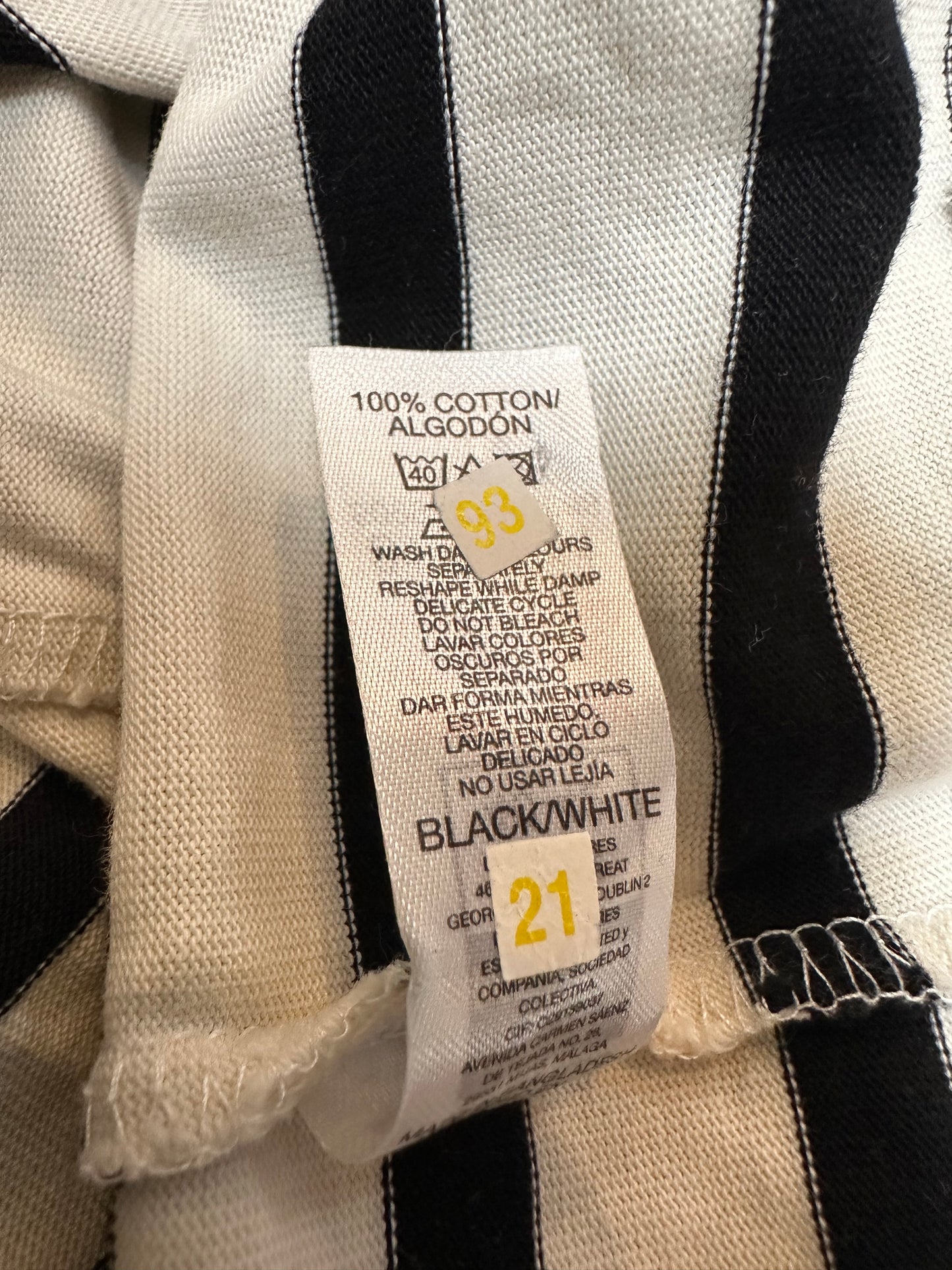 Dunnes Stripe Top Size M 100% Cotton