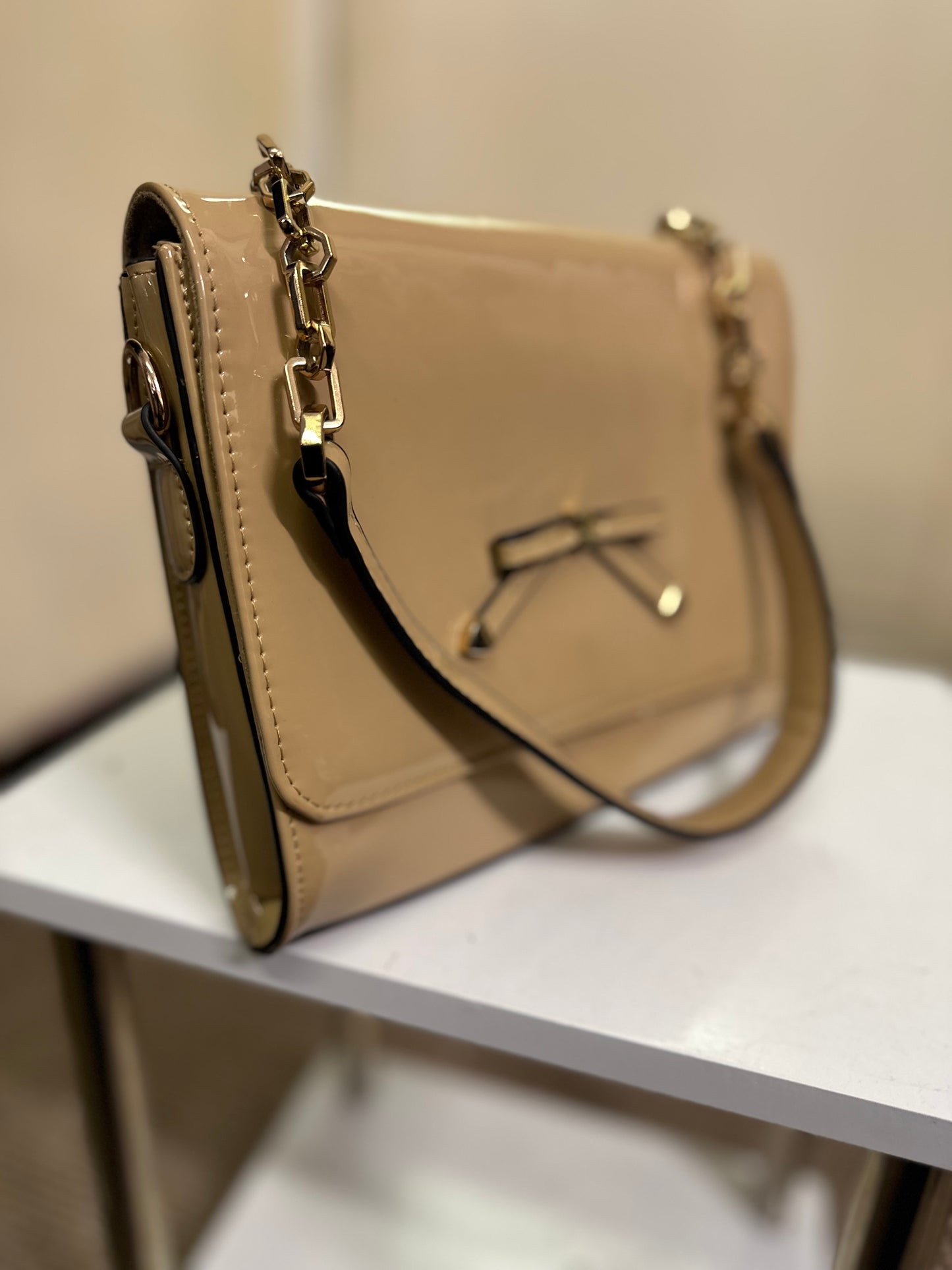 Gionni Patent Nude Bag