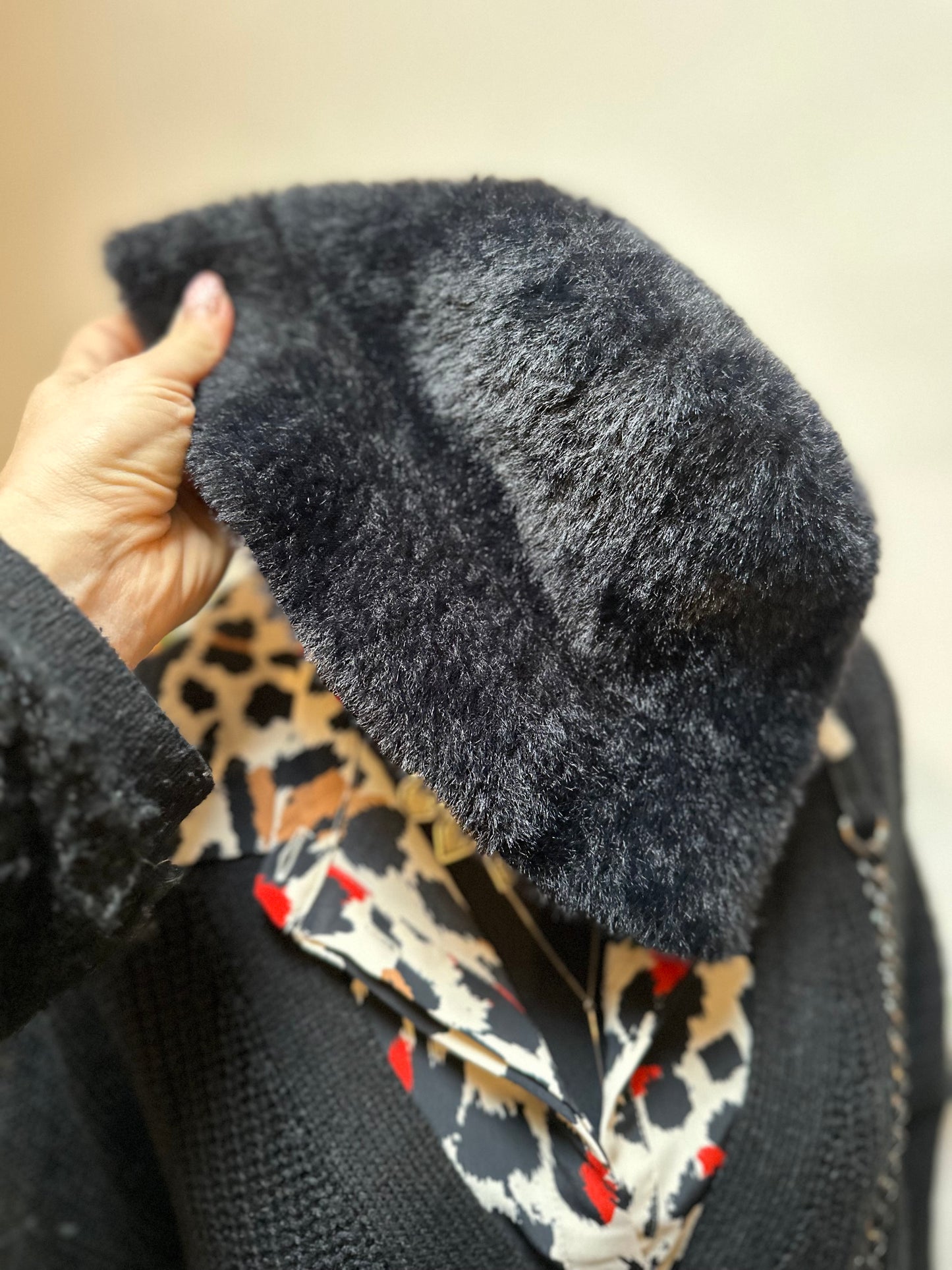 Primark Black Fluffy Bucket Hat