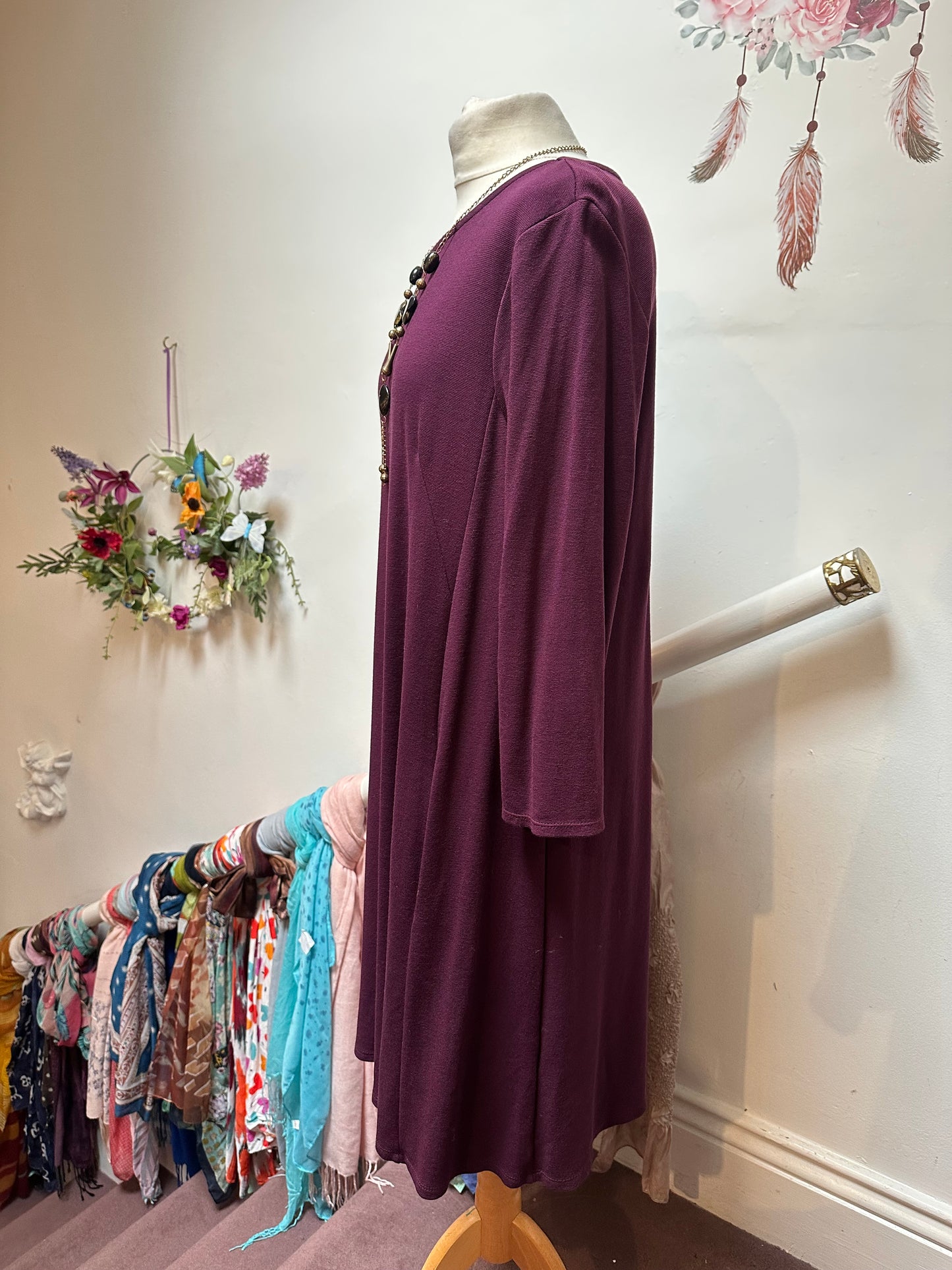 Roman Purple Dress with Pockets Size 16