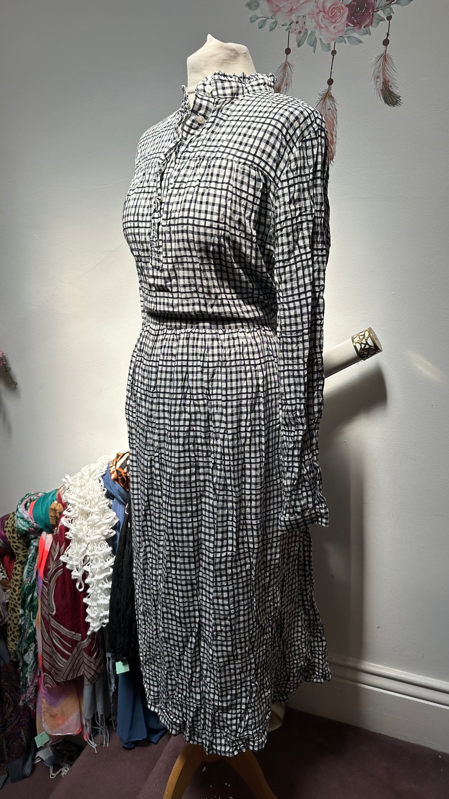 Great Plains Fully Lined Gingham Maxi Size 16