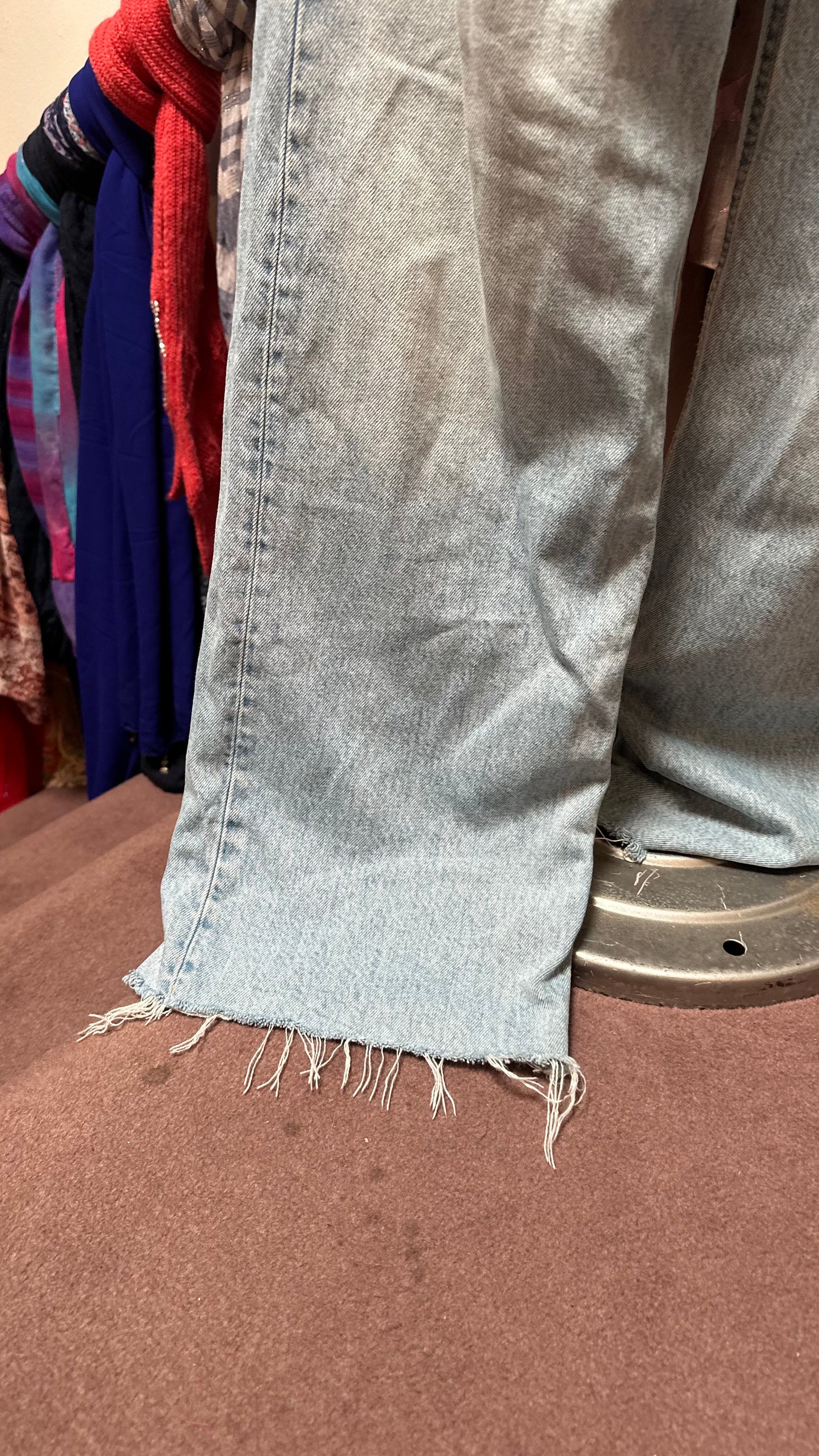 Zara Wide Leg High Waist Faded Jeans Size 12