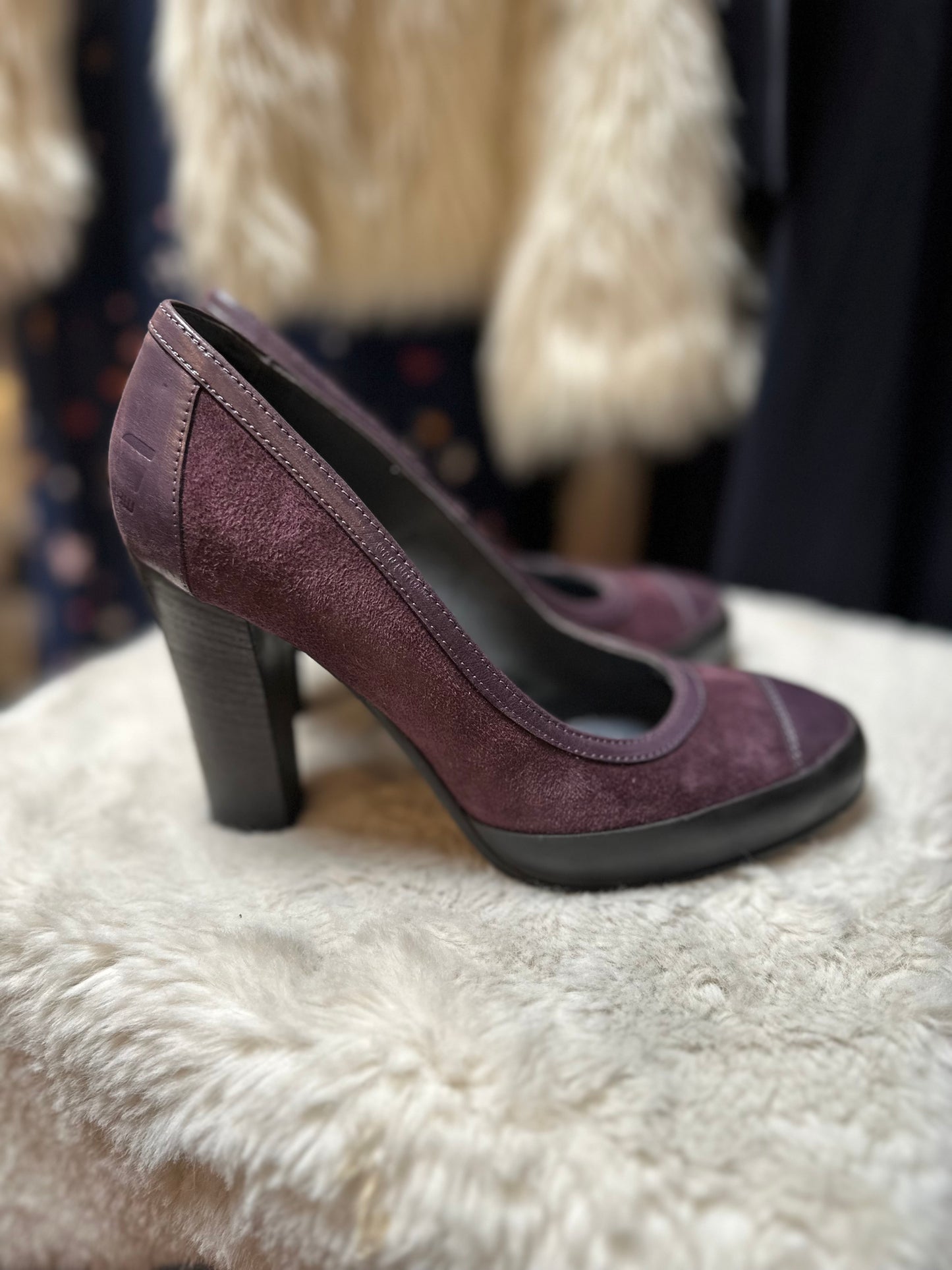 Designer GStar Suede Purple Heels Size 4
