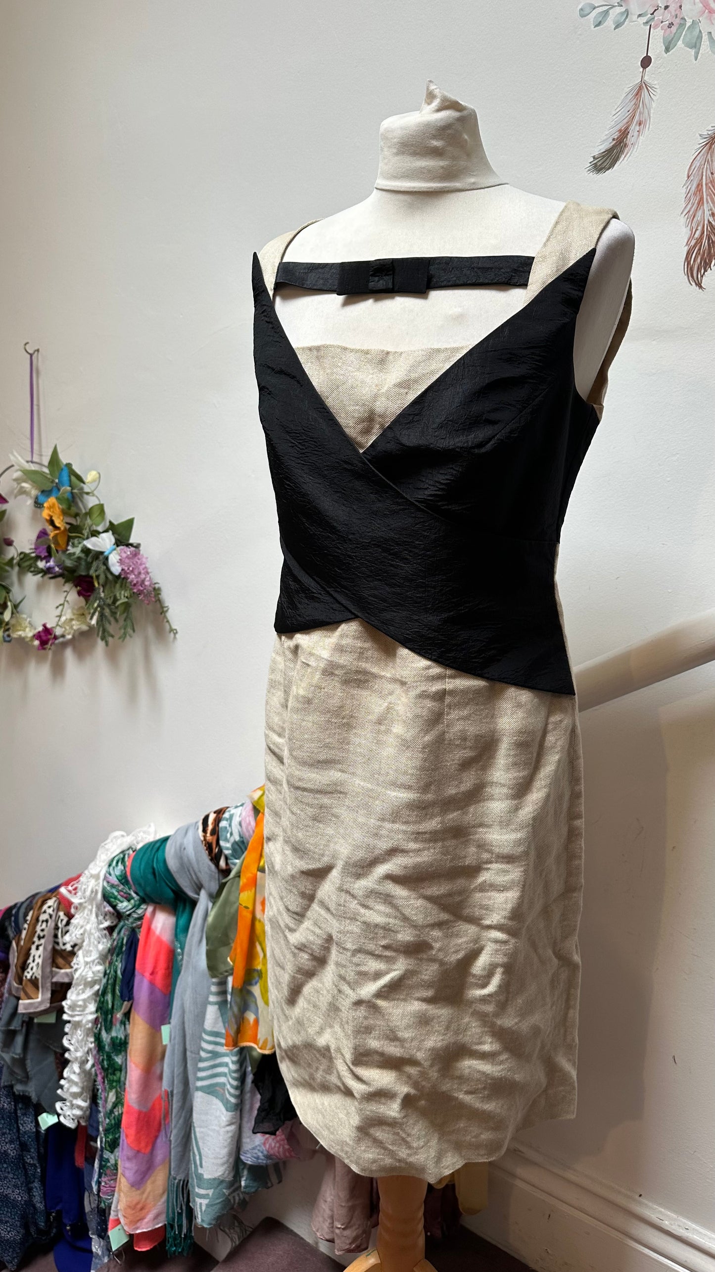 Stunning Designer Marcelino Tuxcedo Linen Dress Size 10/12