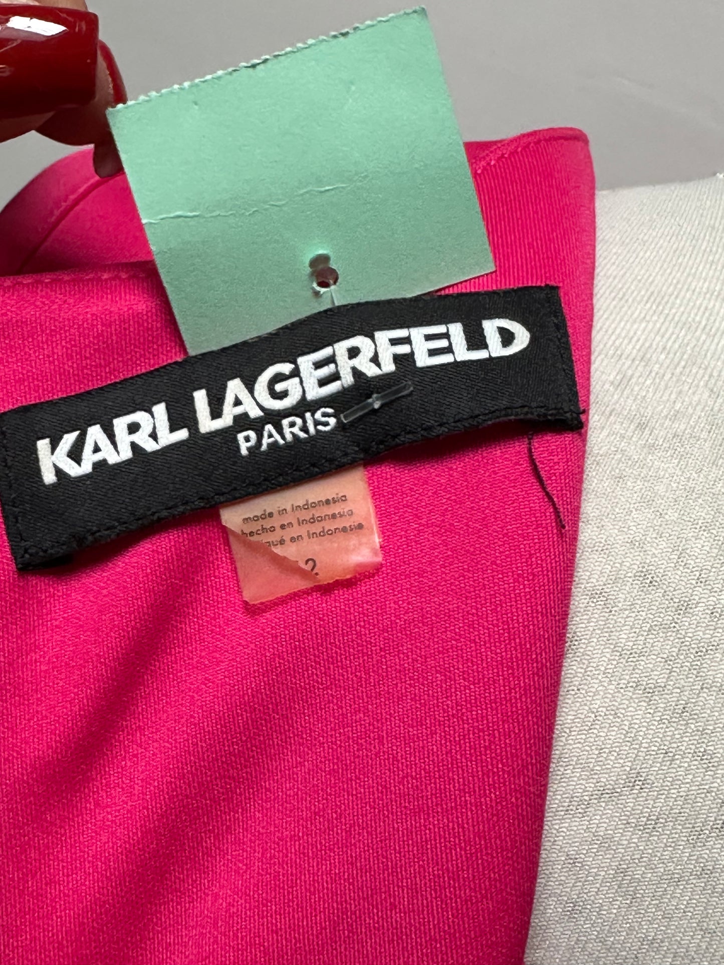 Designer Karl Lagerfeld Hot Pink Dress Size 12