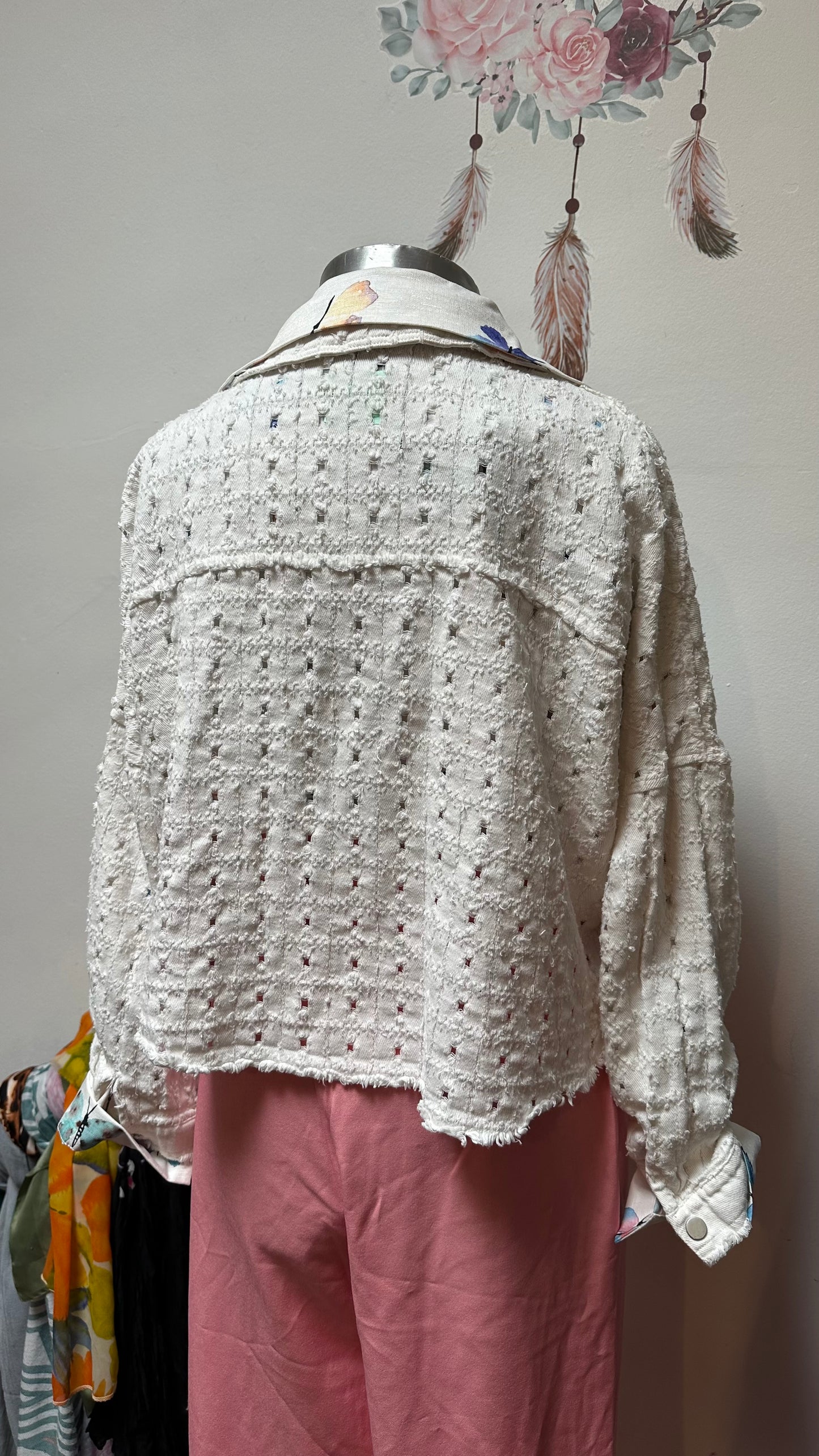 Gilly White Cotton Jacket Size M