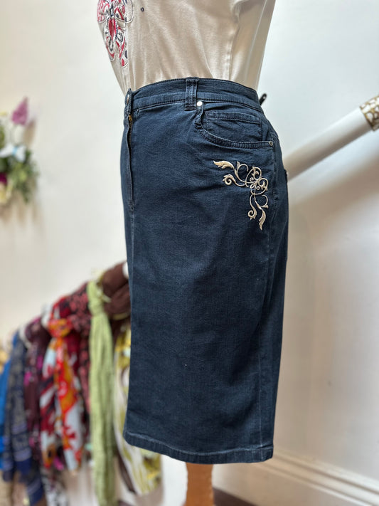 Designer Eugen Klein Denim Skirt Size 14