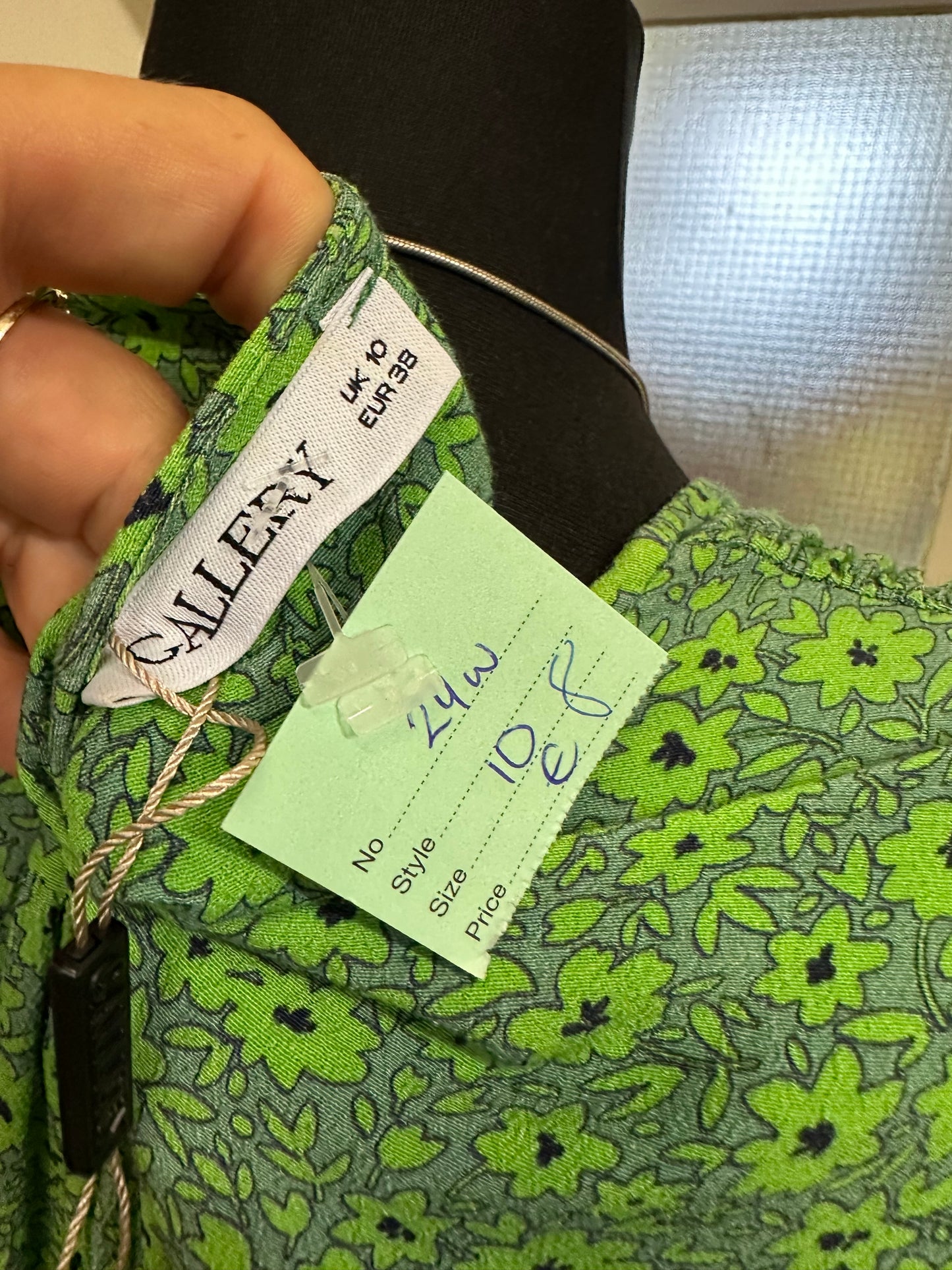 Gallery Green & Navy Dress Size 10