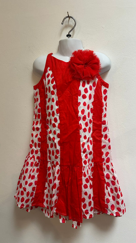Dunnes 100% Cotton Red Dress New with Tags Age 9