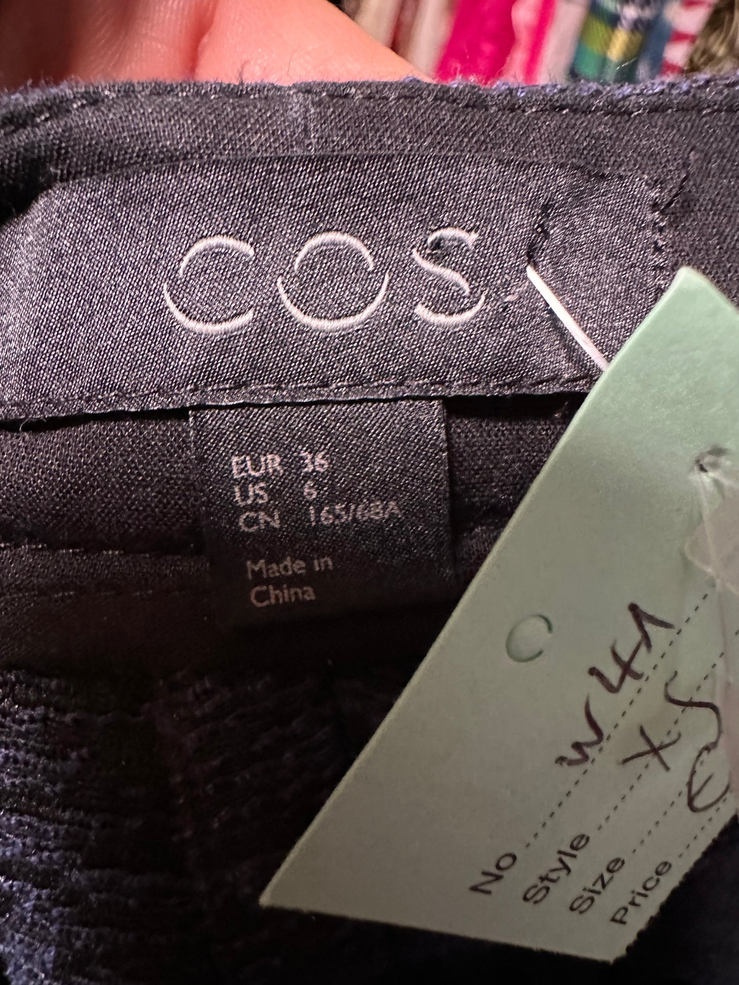 Designer COS Tailored Navy Trousers Size 10