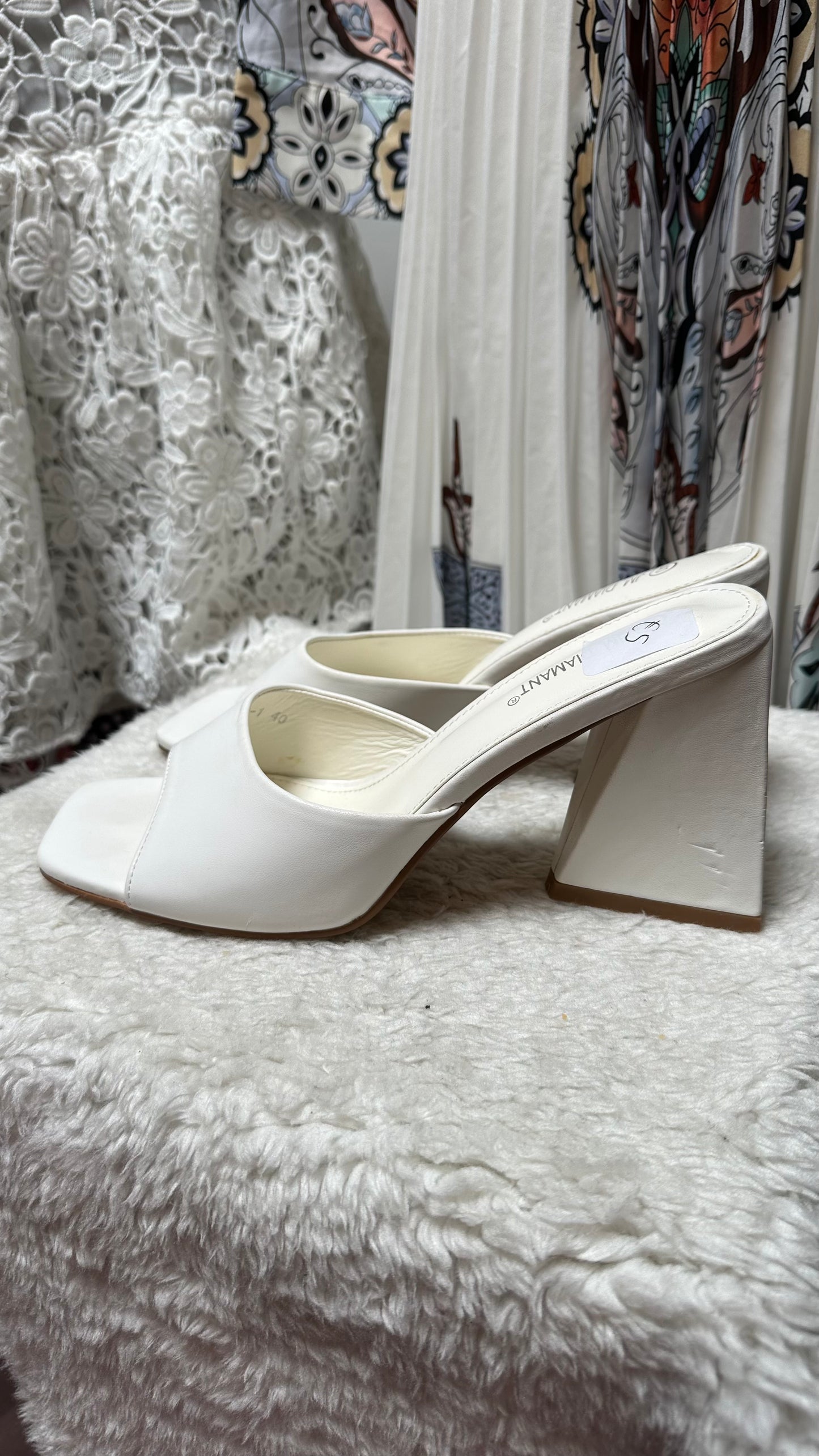 White Mules Size 6.5