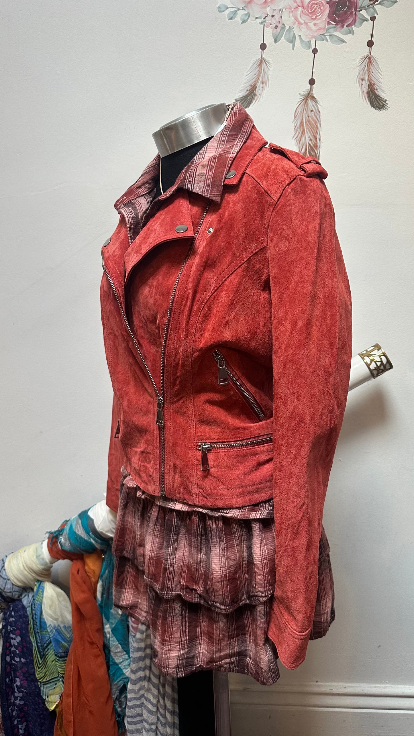 Vero Moda Suede Biker Jacket Best Fit Size L
