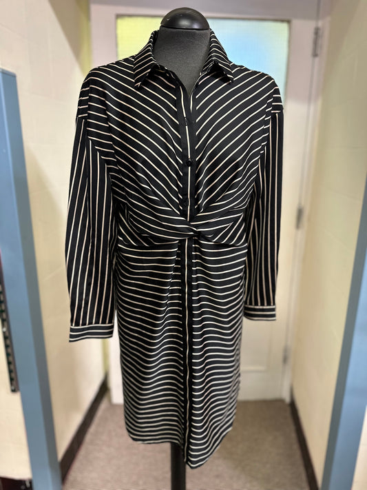 Designer Sisley stripe shirt dress, Size 8