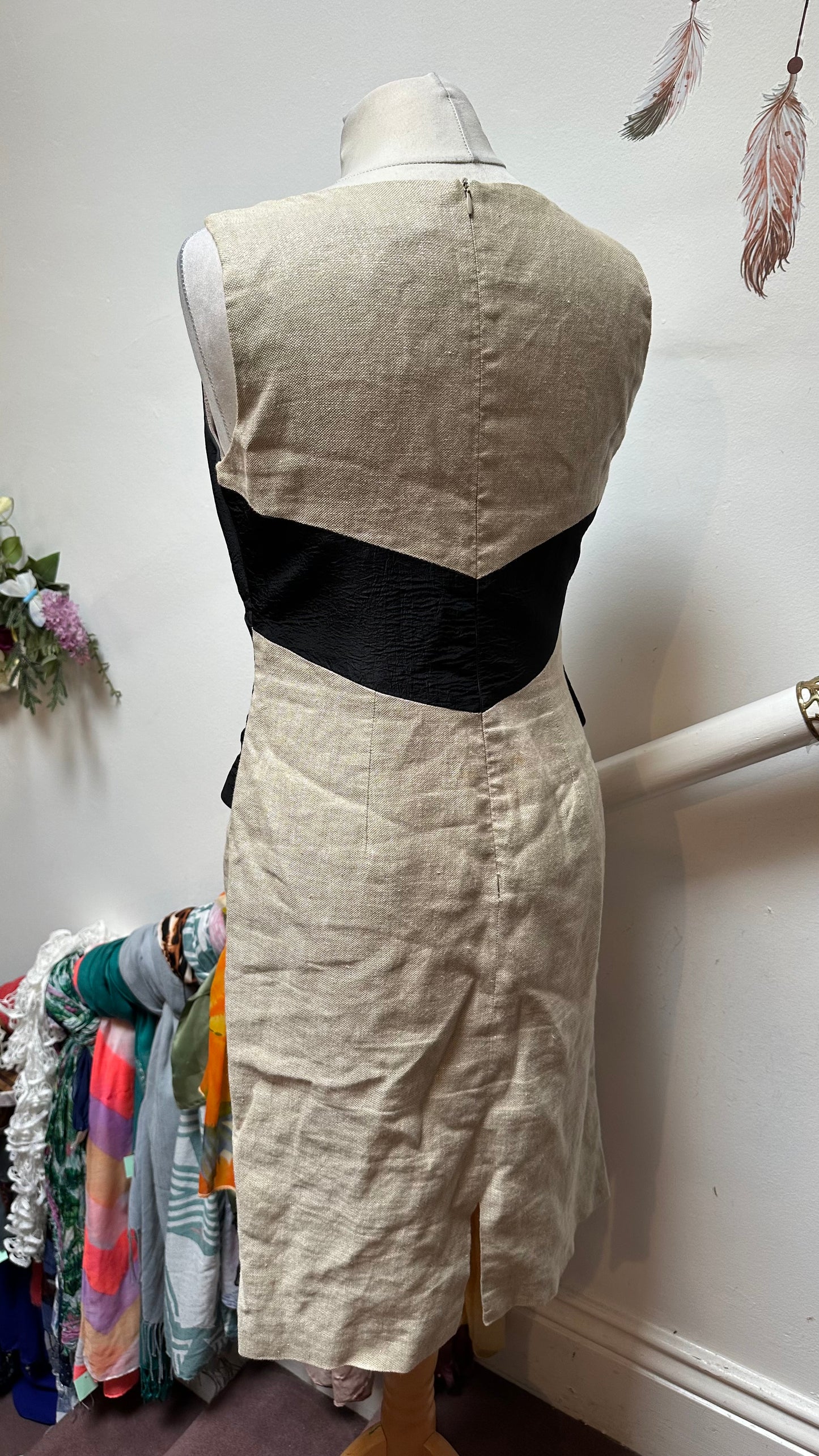 Stunning Designer Marcelino Tuxcedo Linen Dress Size 10/12