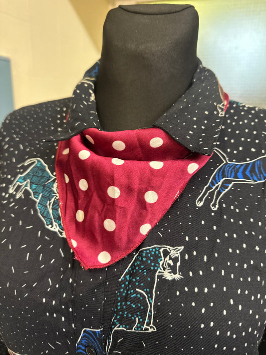 Wine Polkadot Neck Scarf