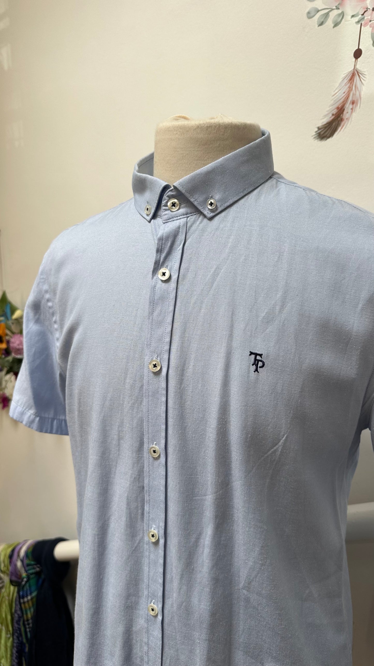 Tom Penn Slim Fit Size XL Short Sleeve Shirt