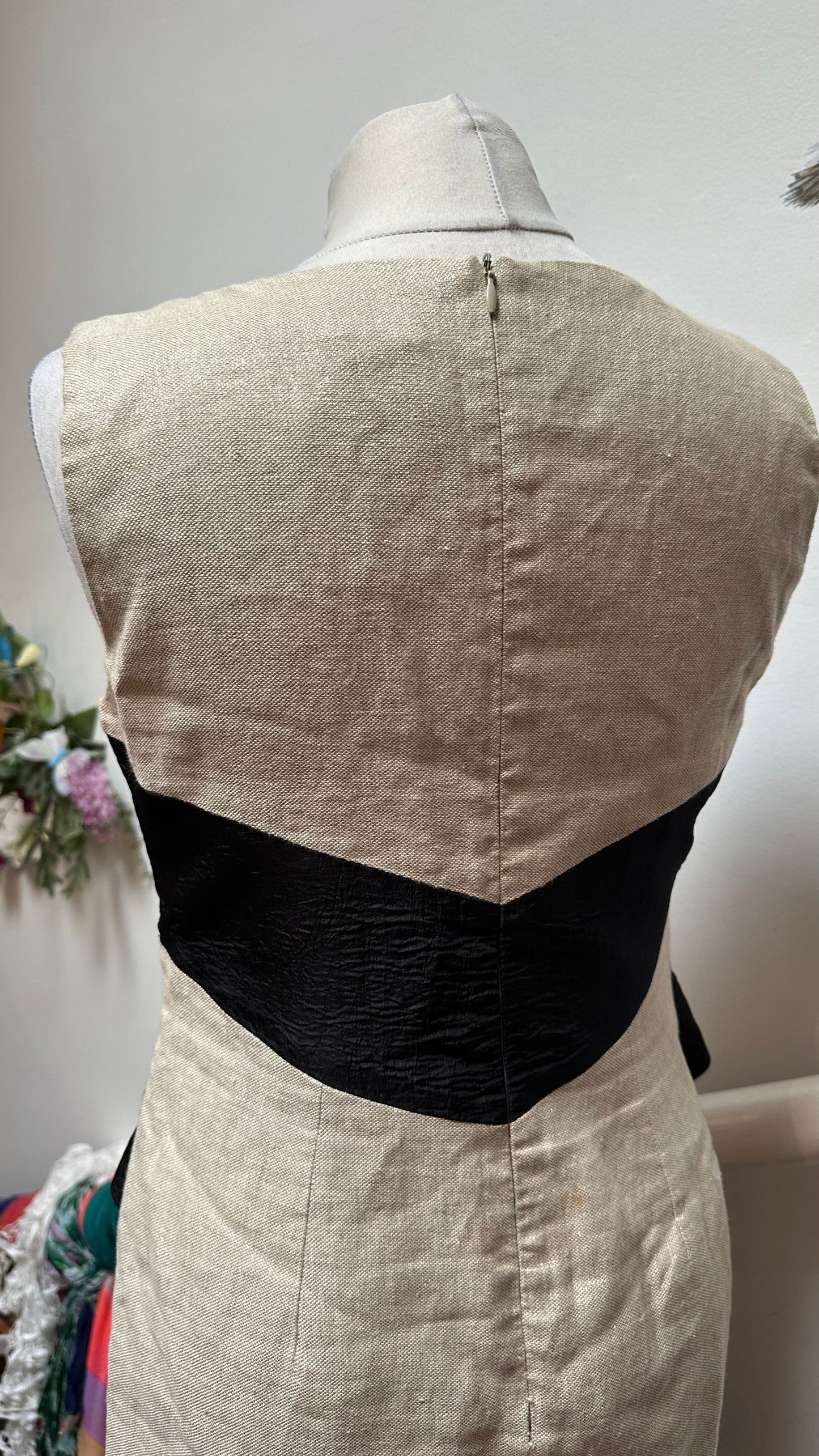 Stunning Designer Marcelino Tuxcedo Linen Dress Size 10/12