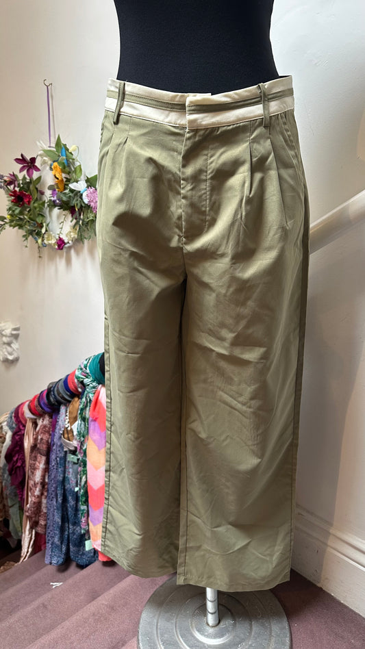 Green Wide Leg Trousers Best Fit Size 10