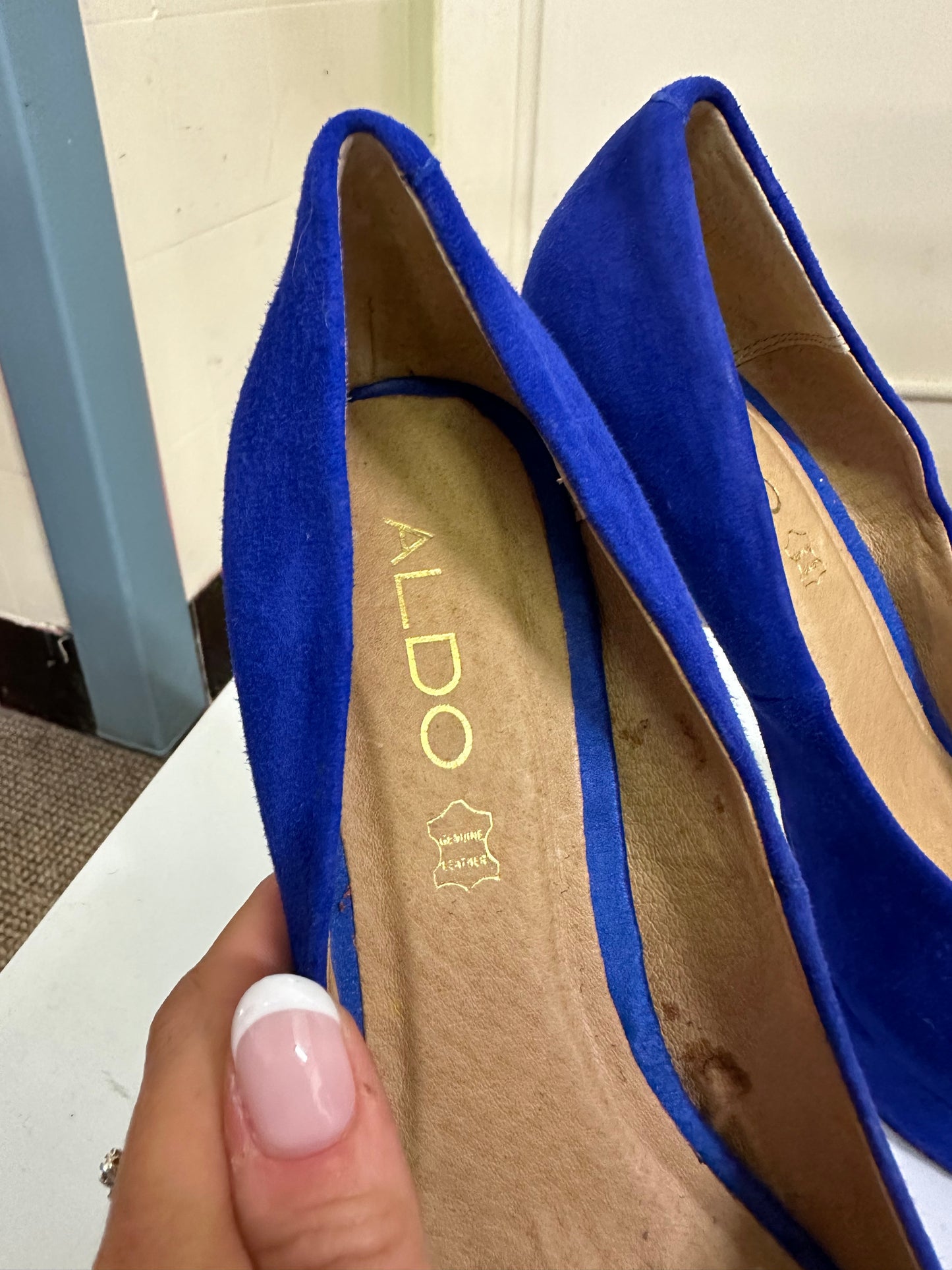 Aldo Royal Blue Platform Heels, Size 5