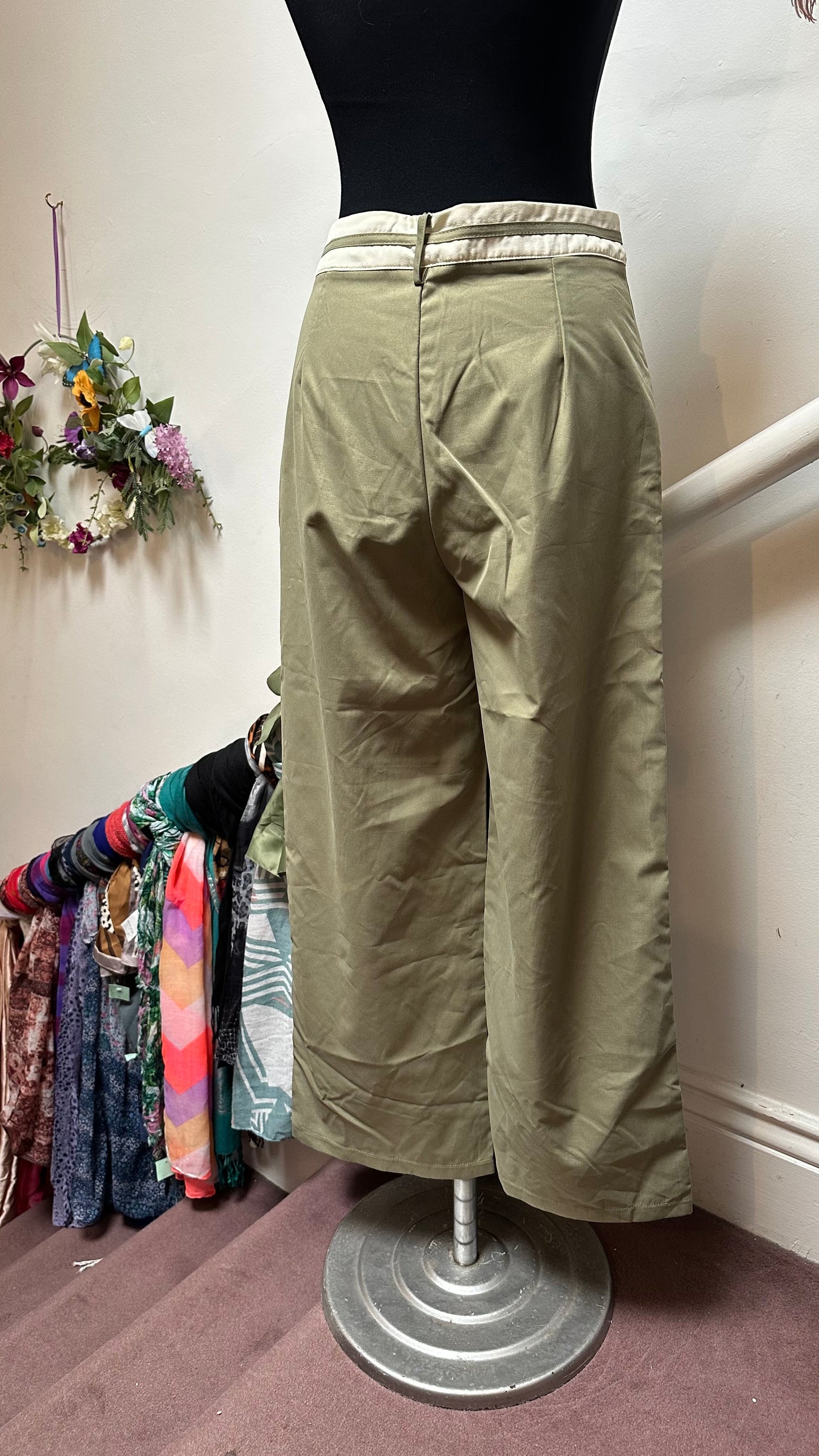 Green Wide Leg Trousers Best Fit Size 10