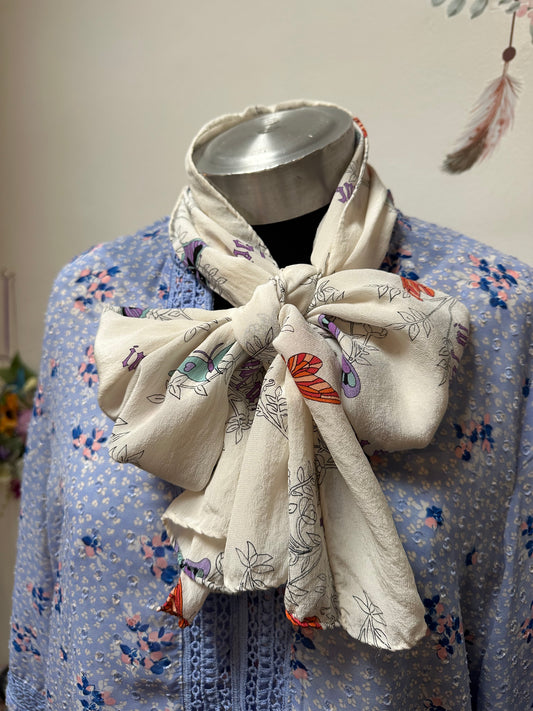 Designer Charlotte Sparte Silk In Love Scarf 155cm x 33cm RRP €165 approximately