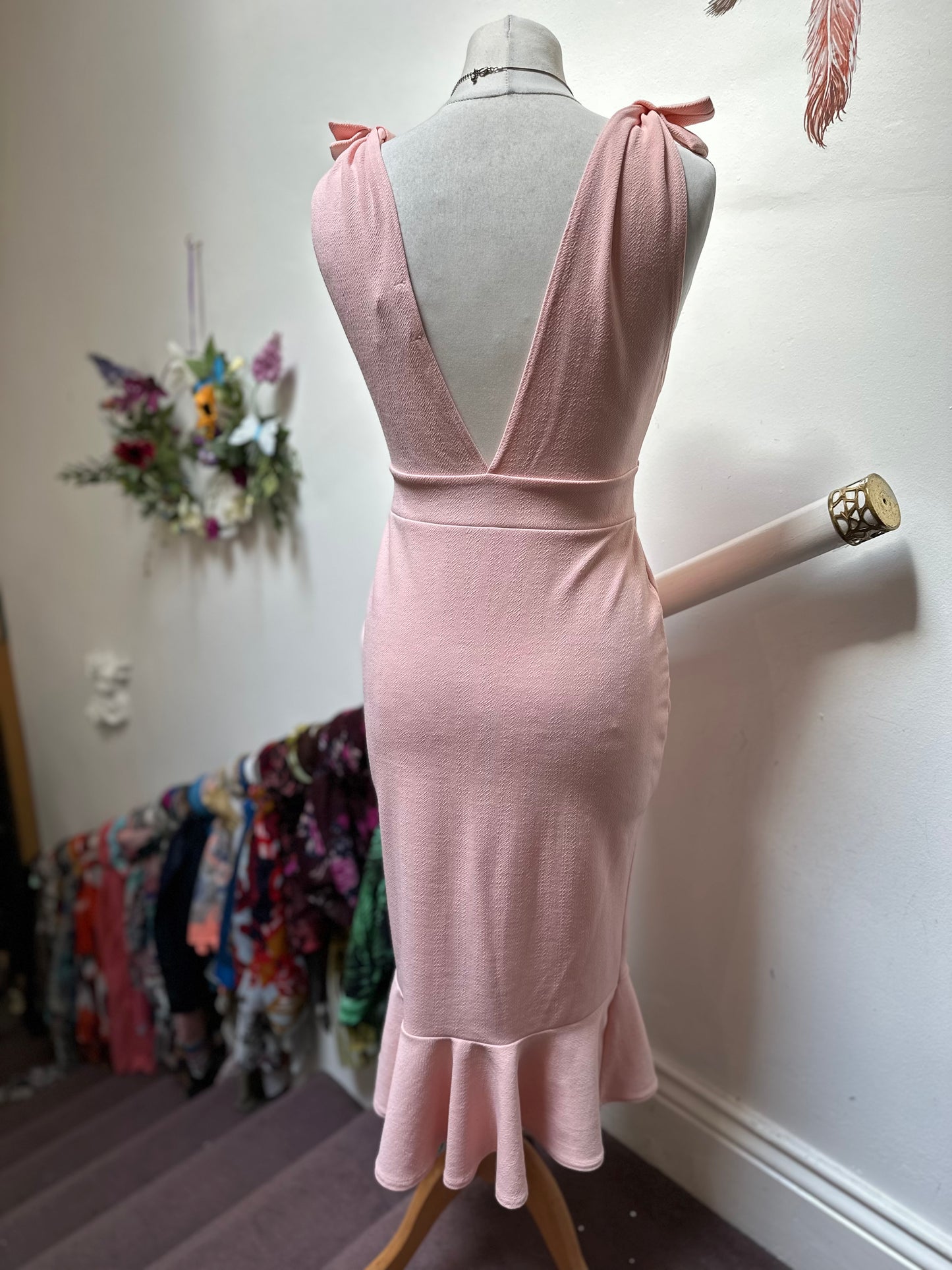 Boohoo Blush Pink Mermaid Dress Size S