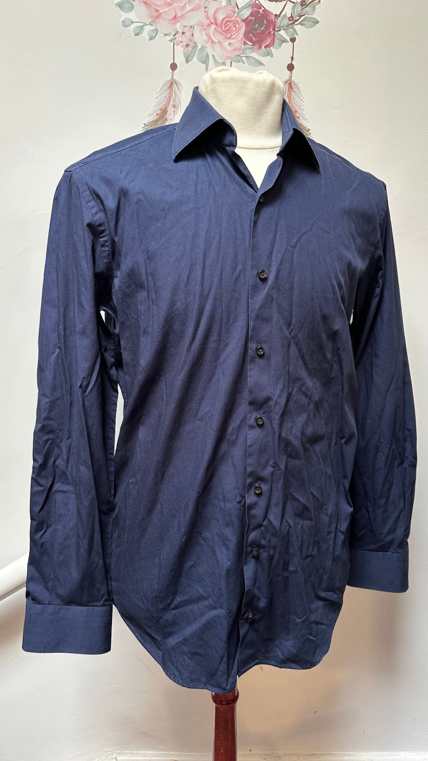 Tommy Hilfiger Navy Fitted Shirt Size M