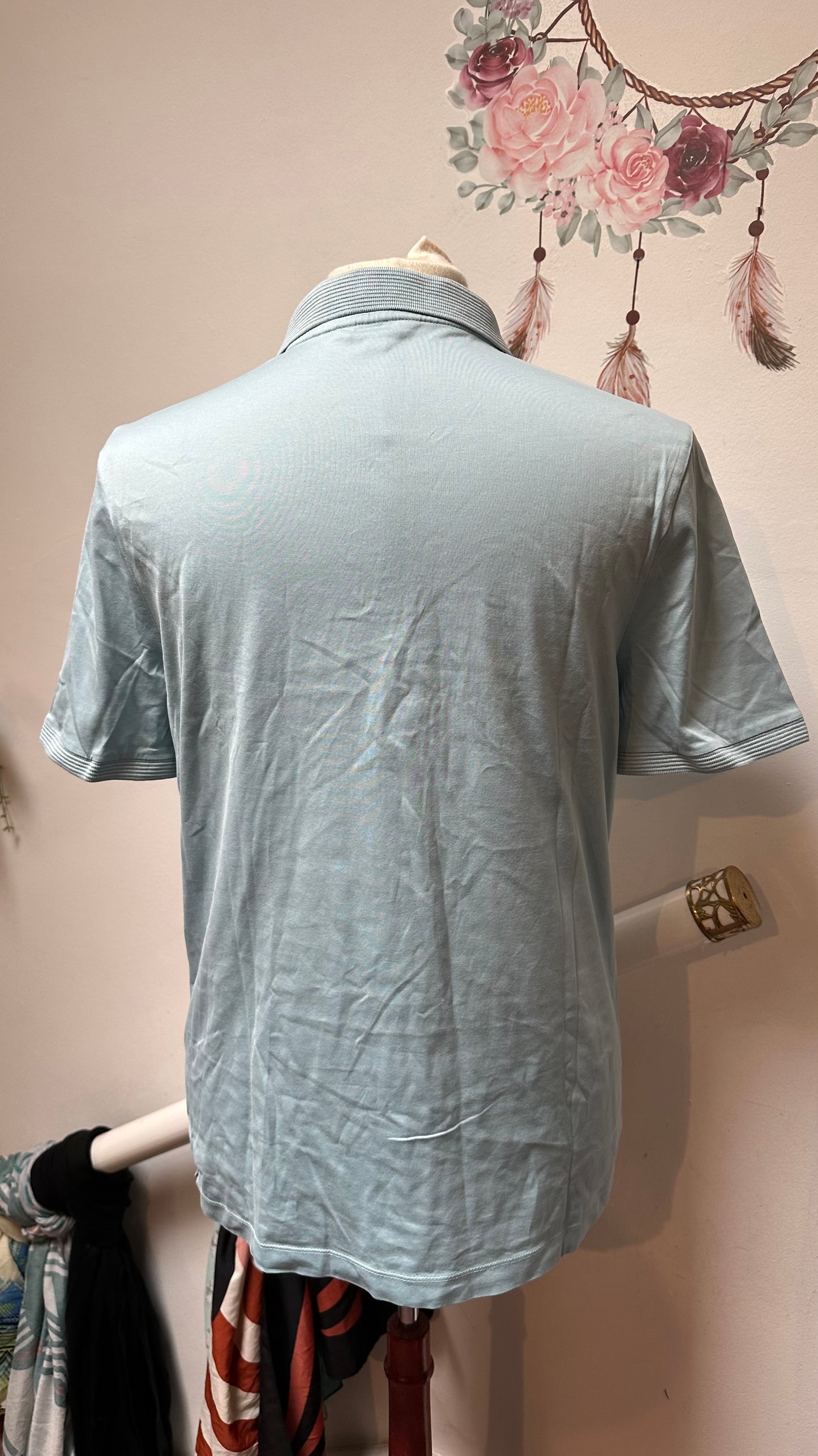 Autograph Pale Blue Polo Shirt 100% Cotton Size L