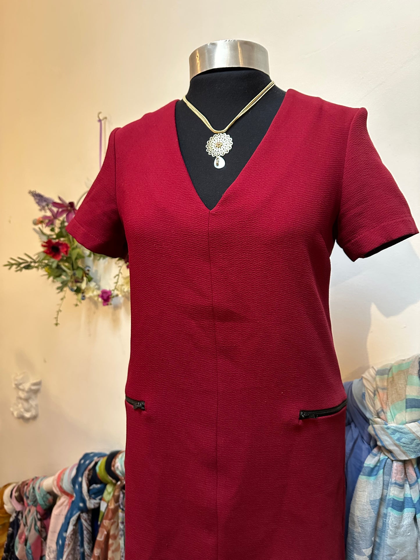 Topshop Burgundy Dress Size 8