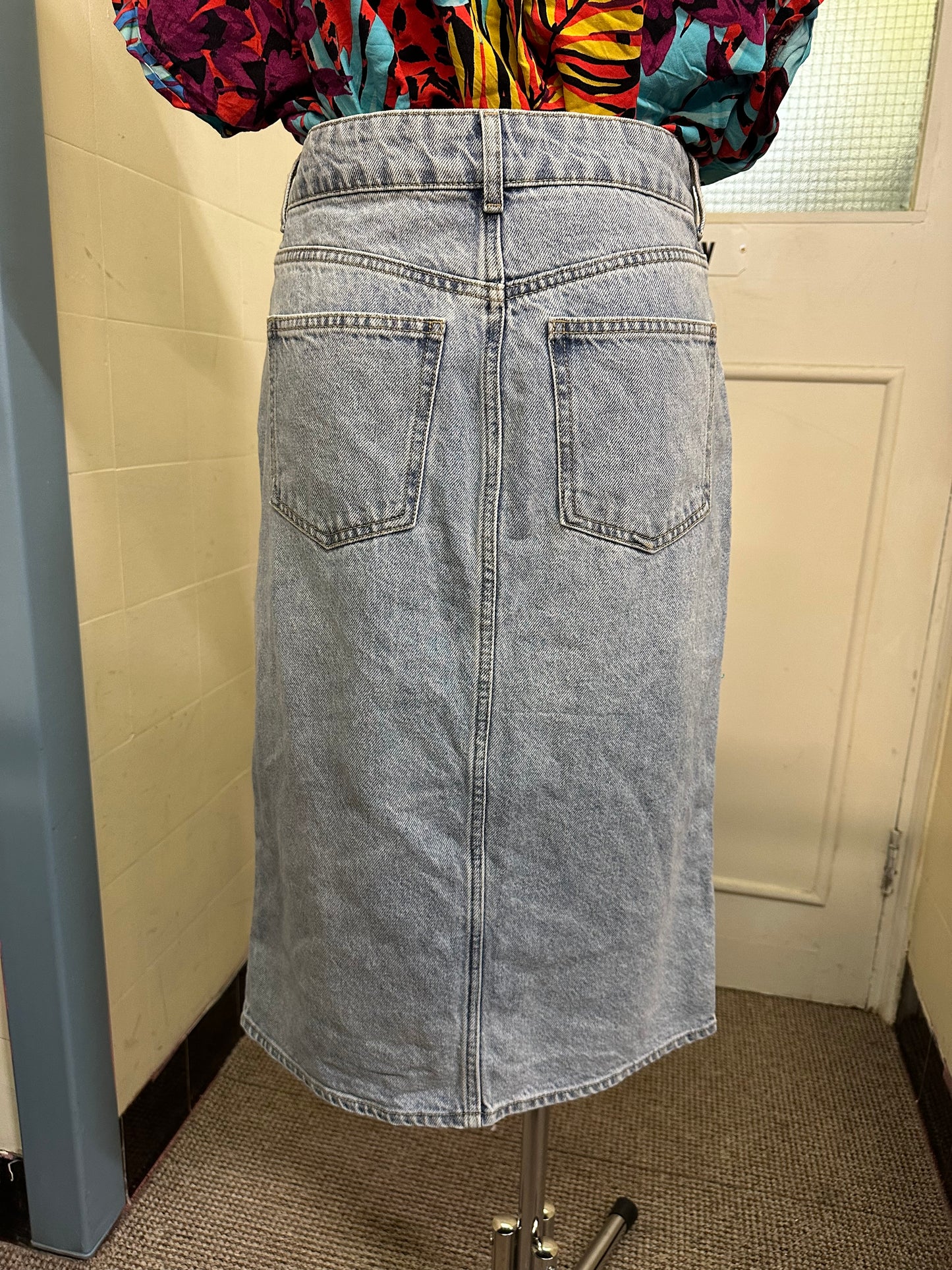H&M Denim Skirt with Frontal Slit Size 10