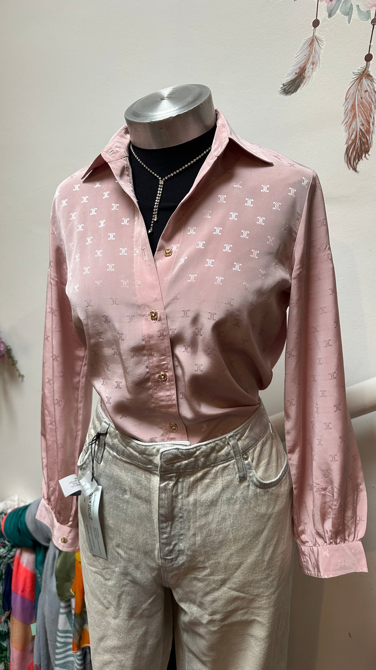 Blush a pink Vintage Blouse Size 10
