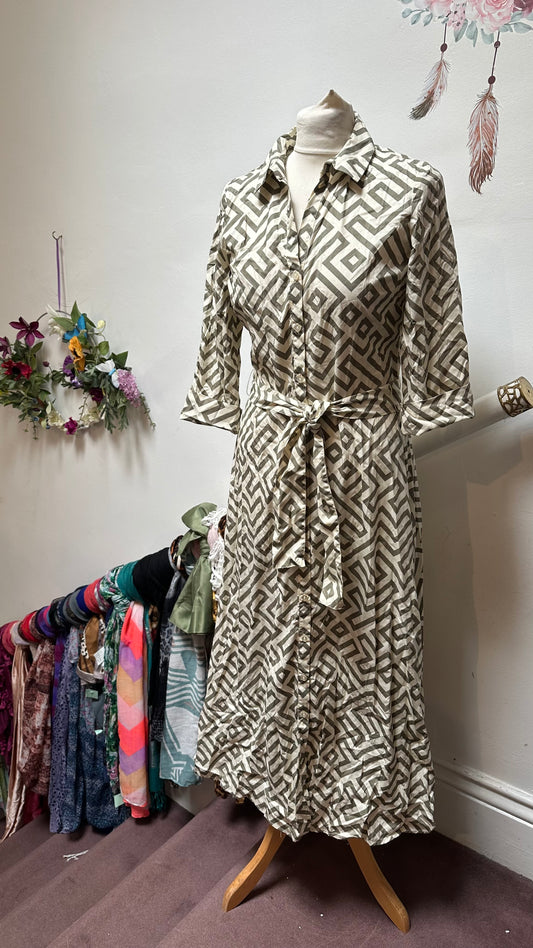 Designer Soya Concept Day Dress 100% Cotton Best Fit Size 10