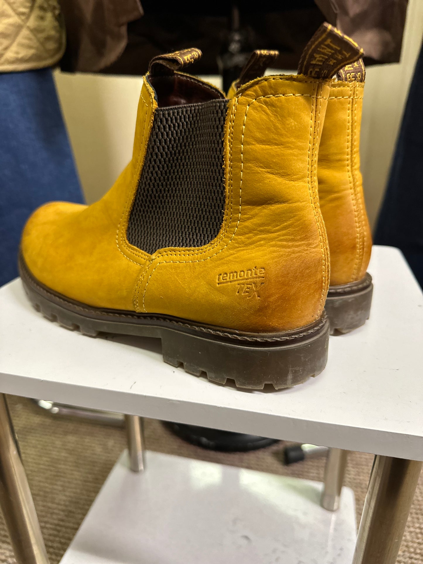 Remonte Suede Mustard Boots Size 7 (EU 41) Some marks, see last photos