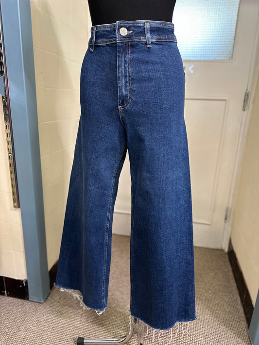 Zara Wide Leg Cropped Jeans Size S