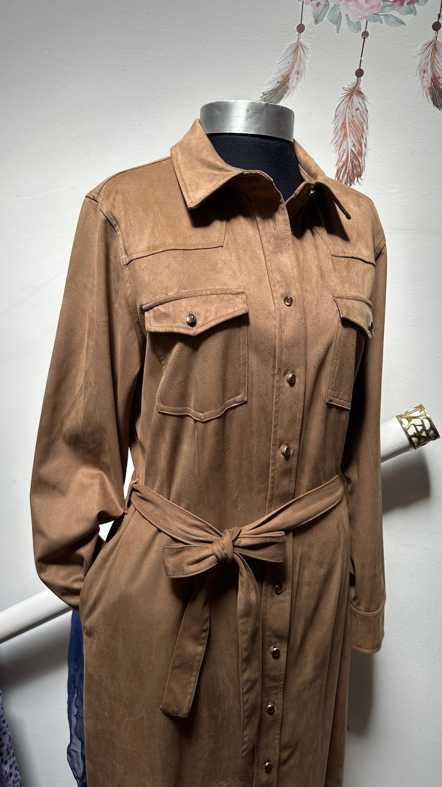 Next Suedette Shirt Dress Size 14