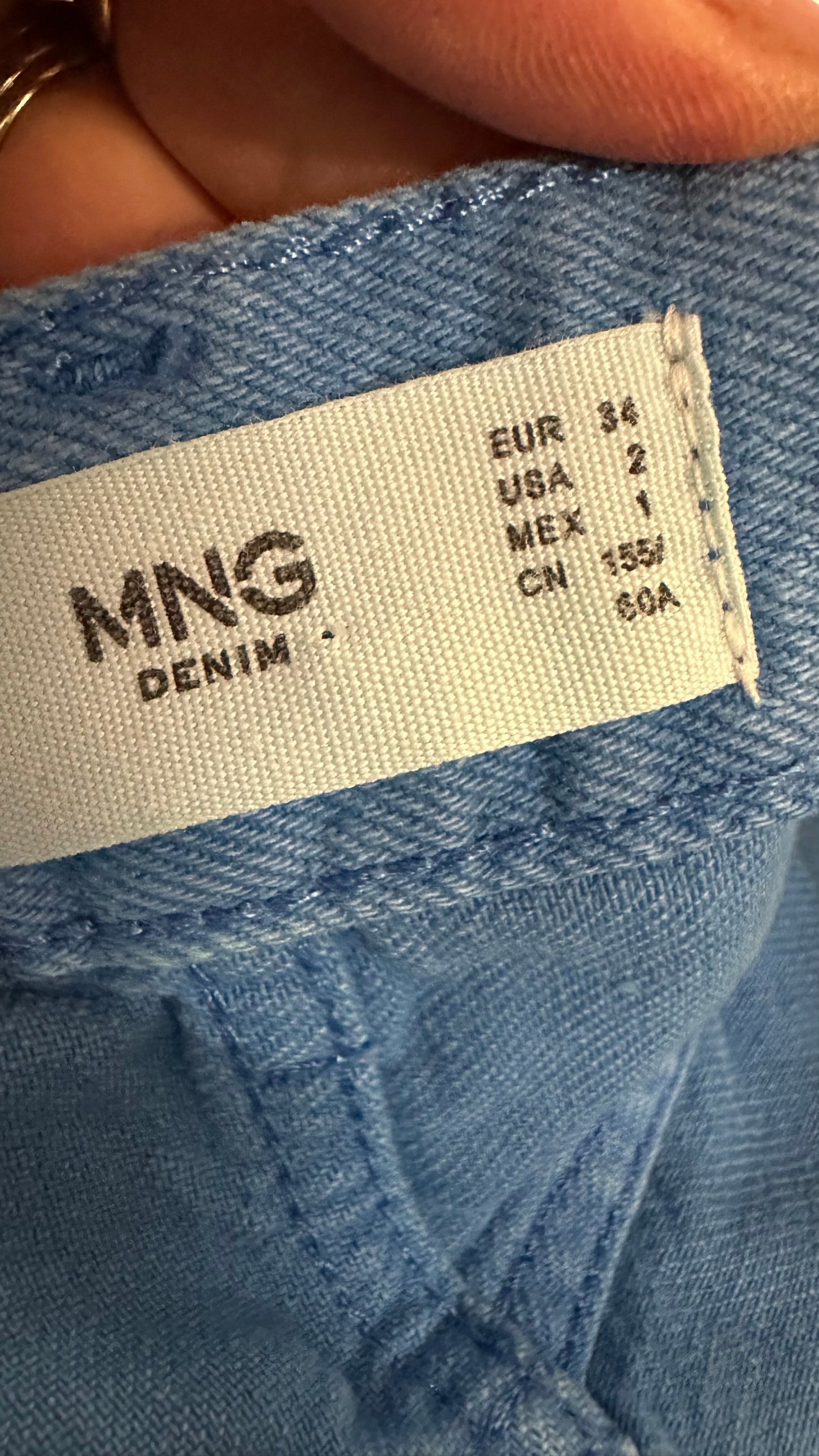 Mango High Rise Button Fly Flared 100% Cotton Jeans Size XS
