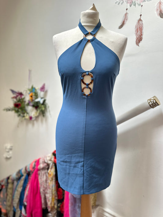 Zara Cutout Dress Size S missing 1 hook at rear of neck