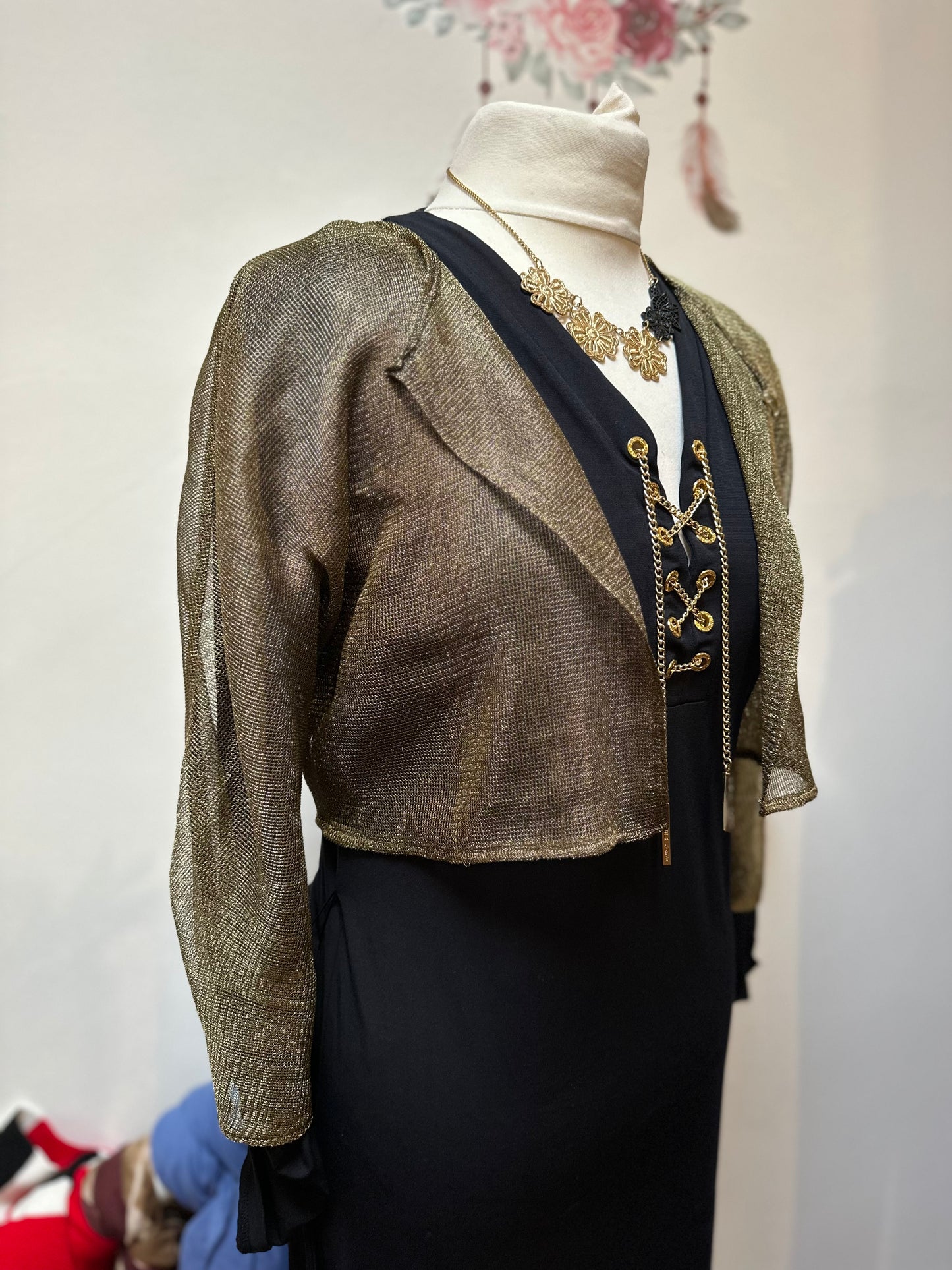 Gold Sheer Bolero Size S