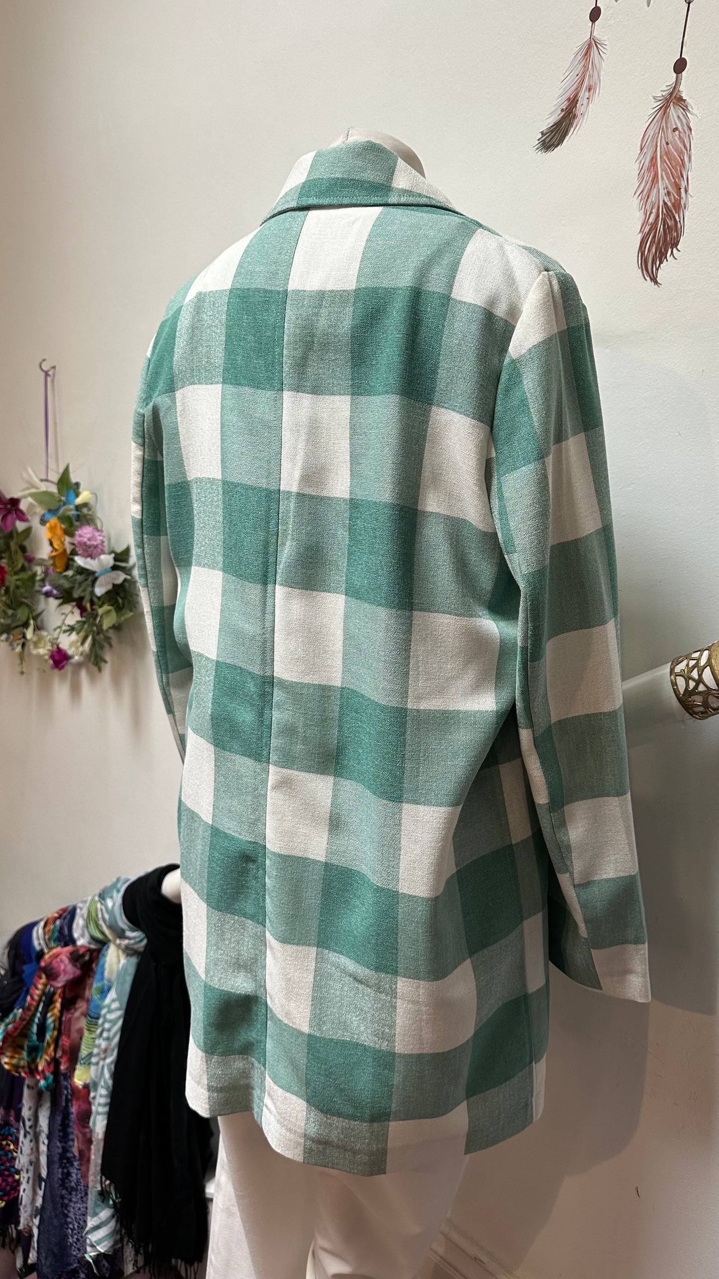 George Green Check Long Blazer Size 10