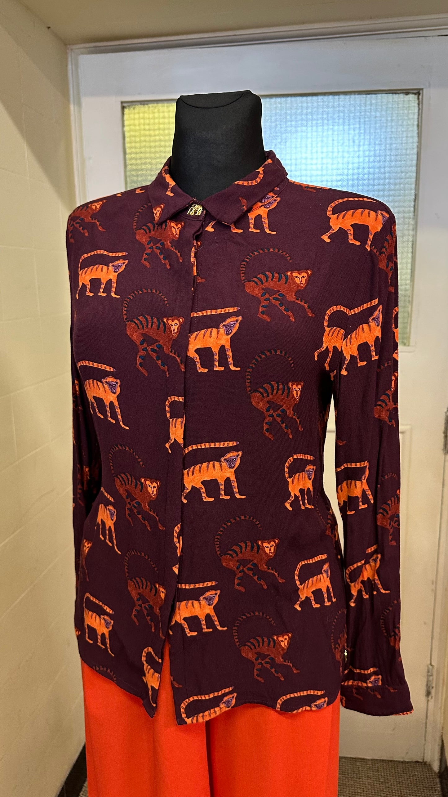 Designer Fabienne Chapot Monkey Blouse Size M small fitting