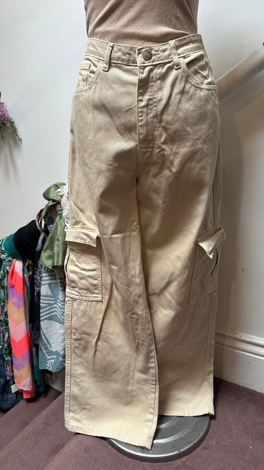 I Saw It First Cream Wide Leg Combats Size 12